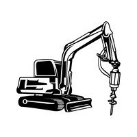 Pile Driver SVG | Heavy Equipment Svg | Construction Machine Svg | Truck Clipart for Cricut And Silhouette | Truck Decals | Excavator svg 